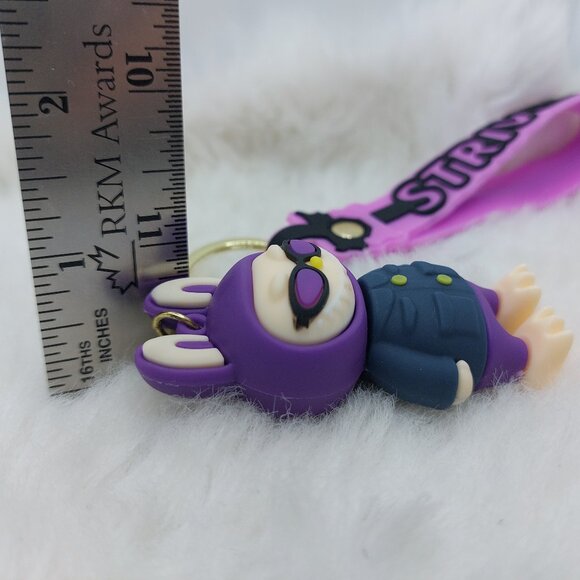 2/$25 Labubu purple with navy outfit keychain with strap "Strive" - Picture 6 of 6